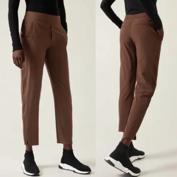 Athleta Pants - Athleta Chocolate Brown Brooklyn Ankle Pant Size 12